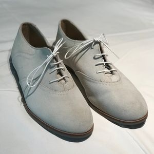 White Suede Oxfords